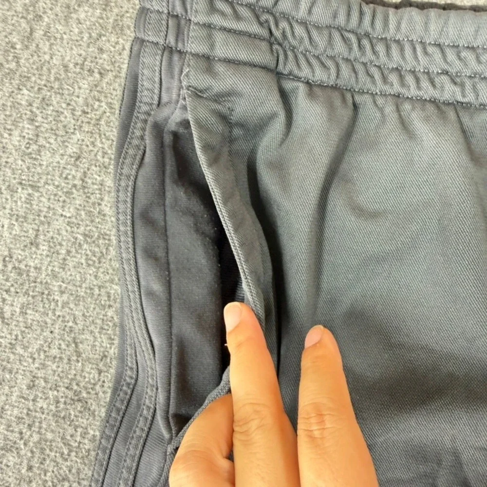 Adidas Mens Track Pants Charcoal Grey 3-Stripe Athletic Training Size Large